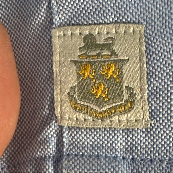 Robert Talbott Carmel oxford cloth blue XL shirt, contrasting placket, cotton - Picture 7 of 11